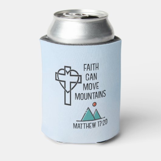信仰は山を移動することができるキリスト教聖書的引用文 缶クーラー (缶裏面)