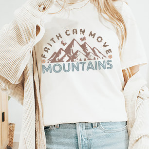 信仰は山を移動することができる宗教的なキリスト教信仰 Tシャツ