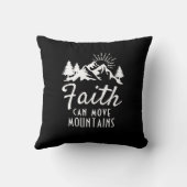 信仰は山を移動することができ感動的白黒 クッション (裏面)