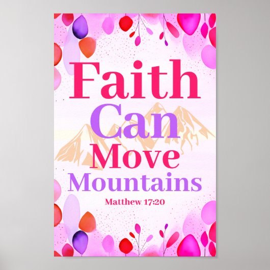 信仰は山ボホクリスチャンの女10代のの子を移動できる ポスター (正面)