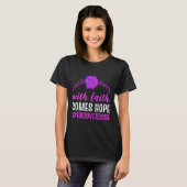 信仰は希望をもたらす End Overdose パープルフラワー F Tシャツ (正面フル)