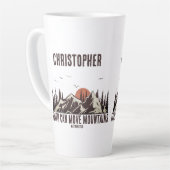信仰は彼のために山のクリスチャン引用文を移動できる カフェラテマグ (左アングル)