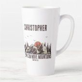 信仰は彼のために山のクリスチャン引用文を移動できる カフェラテマグ (右)