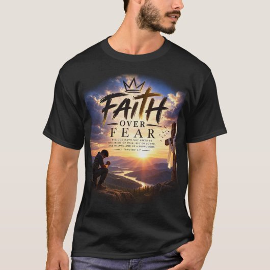 信仰は恐怖に勝つ Tシャツ (正面)