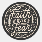 信仰は恐怖に勝る宗教的名言 ラウンドシール (正面)