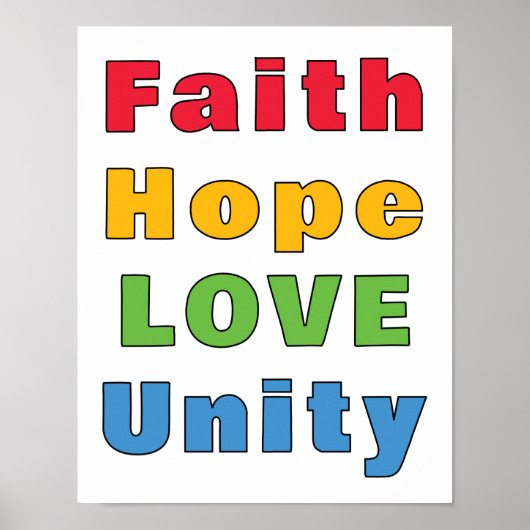 信仰は愛の統一を願う ポスター (正面)