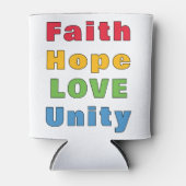 信仰は愛の統一を願う 缶クーラー (正面)