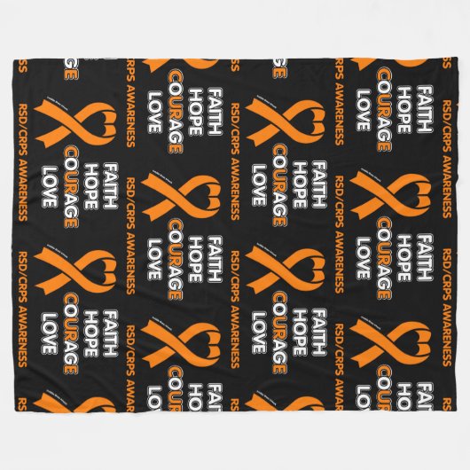 信仰は愛を勇気づける…RSD/CRPS フリースブランケット (正面(横))