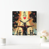 信仰は愛を通じて働く。ガラテヤ5:6 スクエア壁時計 (ホーム)