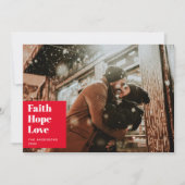 信仰は愛を願う。クリスマスの宗教写真 シーズンカード (正面)