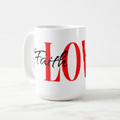 信仰は愛を願う コーヒーマグカップ (正面左)