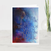 "信仰は歌う鳥である" 5" x 7",折り畳み カード (正面)