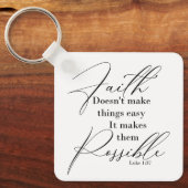 信仰は物事をモノグラムに可能にする キーホルダー (正面)