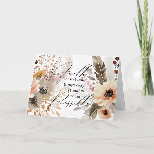 信仰は物事を可能にするグリーティングカード サンキューカード (正面)