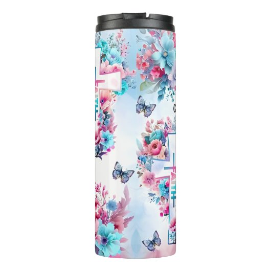 信仰は物事を可能にするフローラ タンブラー (裏面)