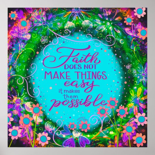 信仰は物事を可能にする引用文インスピレーション ポスター (正面)