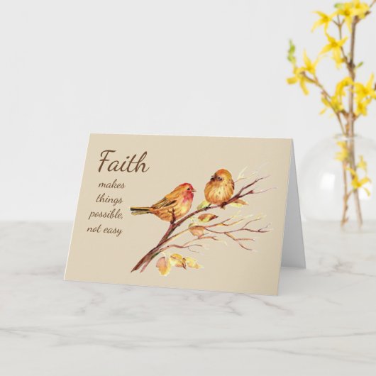 信仰は物事を可能にする簡単ではない感動的 カード (黄色い花)