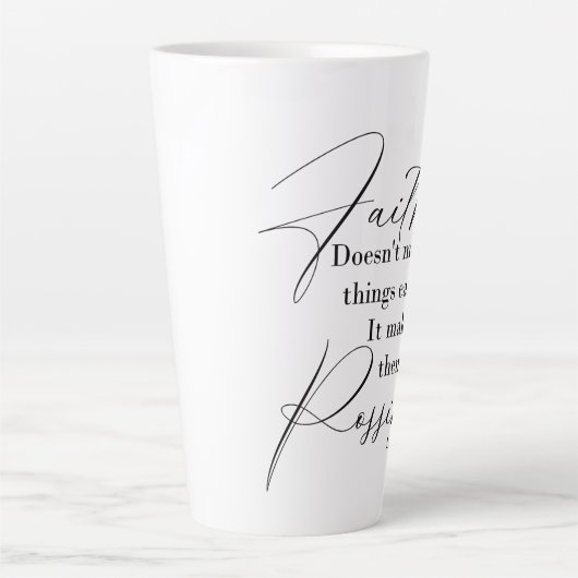 信仰は物事を可能にする カフェラテマグ (正面)