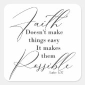 信仰は物事を可能にする スクエアシール (正面)