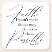 信仰は物事を可能にする スクエアペーパーコースター (正面)