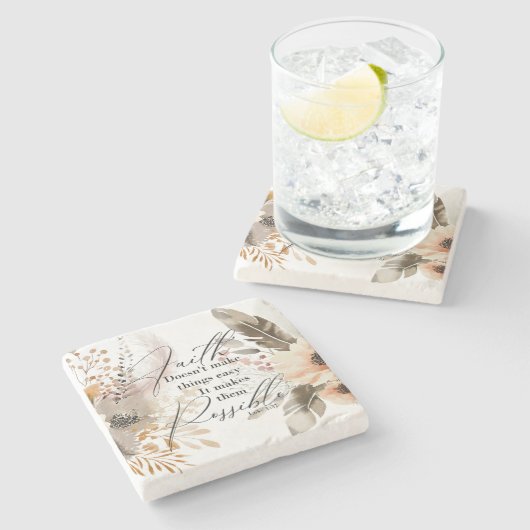 信仰は物事を可能にする ストーンコースター (横)