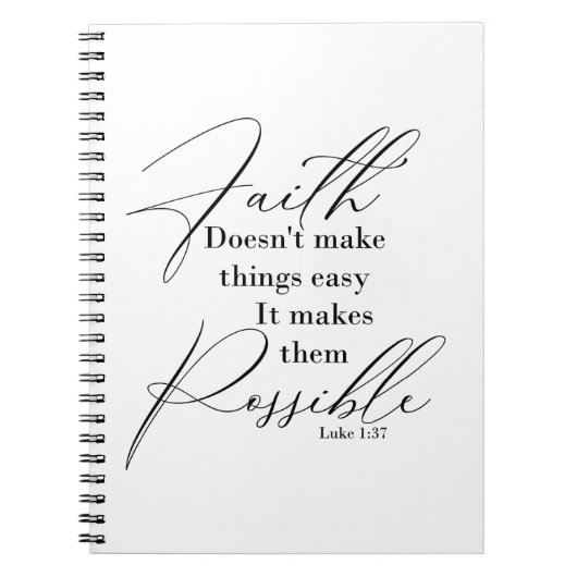 信仰は物事を可能にする ノートブック (正面)