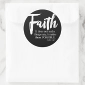 信仰は物事を可能にする – Luke 1:37 ラウンドシール (バッグ)