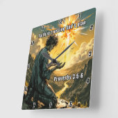 信仰は神の計画を信頼する。箴言3:5-6 スクエア壁時計 (傾斜)