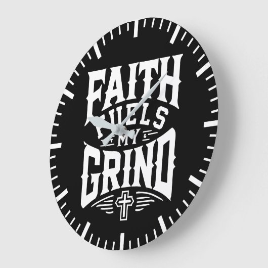 信仰は私の心を刺激する – キリスト教の動機 ラージ壁時計 (傾斜)