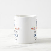信仰は私の疑いをしのぐ 励まし コーヒーマグカップ (中央)