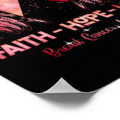 信仰は胸がんピンクの羽を背中に愛することを願う ポスター (角)