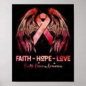 信仰は胸がんピンクの羽を背中に愛することを願う ポスター (正面)