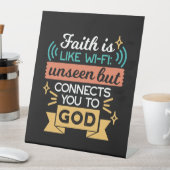 信仰はWiFiのようなもの キリスト教の面白い引用アート 台座サイン (インサイチュ)
