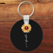 信仰ひまわりバーガンディーリボン脳動脈瘤Awa キーホルダー (正面)