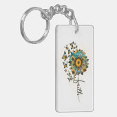 信仰ひまわり蝶クリスチャン宗教 キーホルダー (正面左)