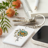 信仰ひまわり蝶クリスチャン宗教 キーホルダー (正面右)