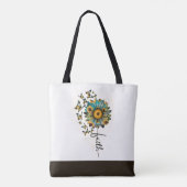 信仰ひまわり蝶クリスチャン宗教 トートバッグ (裏面)