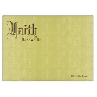 信仰へブル11:1 - 15" x 11インチのガラス板 カッティングボード