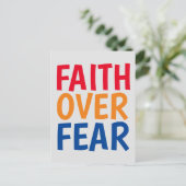 信仰より恐怖を乗り越える モチベーション ポストカード (スタンド正面)