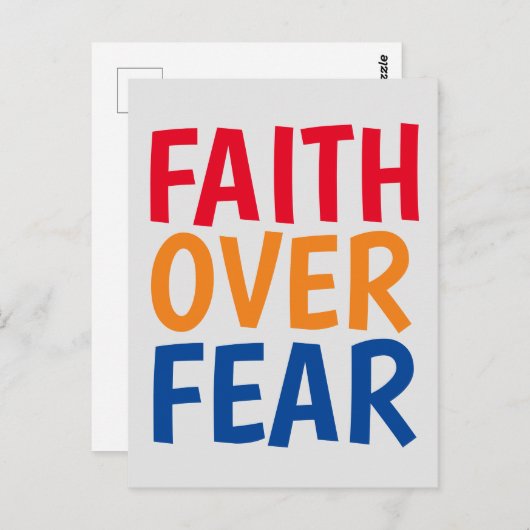 信仰より恐怖を乗り越える モチベーション ポストカード (正面/裏面)