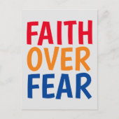 信仰より恐怖を乗り越える モチベーション ポストカード (正面)