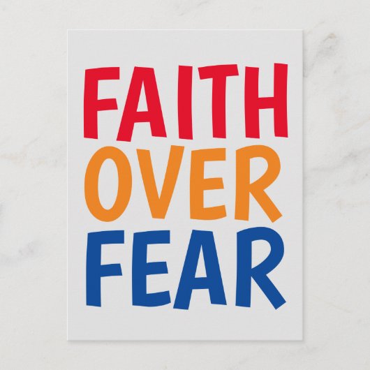 信仰より恐怖を乗り越える モチベーション ポストカード (正面)