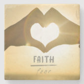 信仰より恐怖 ストーン ドリンクコースター ストーンコースター (正面)