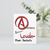 信仰よ話り大きな行動、無神論者のシンボル ポストカード (スタンド正面)