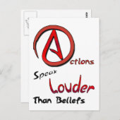 信仰よ話り大きな行動、無神論者のシンボル ポストカード (正面/裏面)