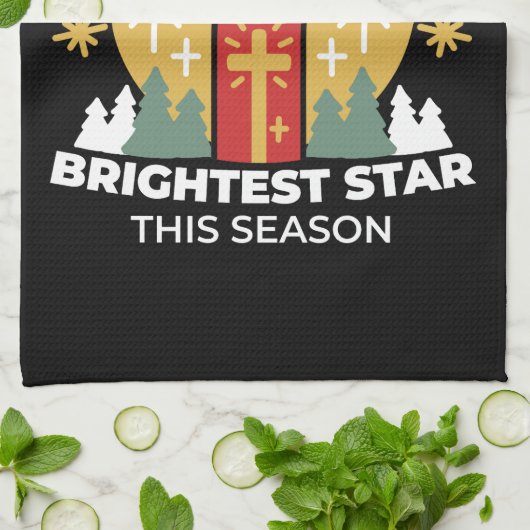 信仰をあなたの最も明るいスターキャンドルアートにしなさい キッチンタオル (折り畳み)