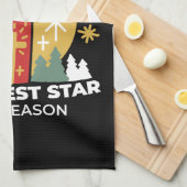 信仰をあなたの最も明るいスターキャンドルアートにしなさい キッチンタオル (四つ折り)