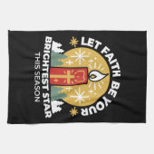 信仰をあなたの最も明るいスターキャンドルアートにしなさい キッチンタオル (横)