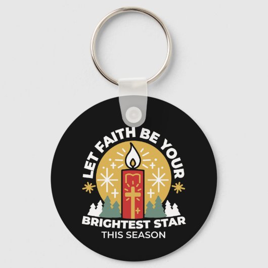 信仰をあなたの最も明るいスターキャンドルアートにしなさい キーホルダー (正面)