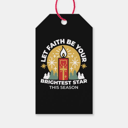 信仰をあなたの最も明るいスターキャンドルアートにしなさい ギフトタグ (正面)